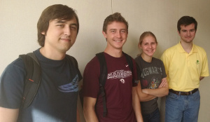 From left to right: Derek LaFever, Thomas Lux, Natalie Wilkinson, and Randall Pittman