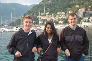 Thomas, Maya, and Randall at Lake Como.